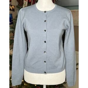 Vintage J. Crew Light Blue Wool Cardigan Sweater, Sz Petite XS